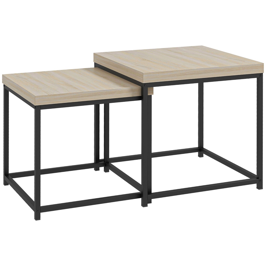Coffee Table Set 45x45x45cm Oak | Home Flatpack